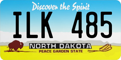 ND license plate ILK485