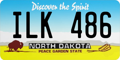 ND license plate ILK486