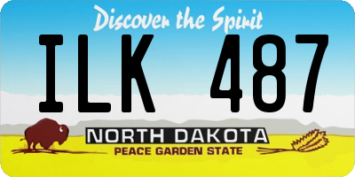 ND license plate ILK487
