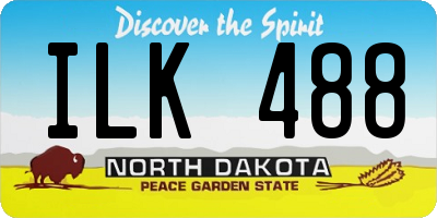 ND license plate ILK488