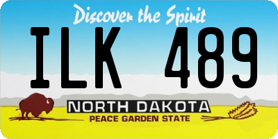 ND license plate ILK489