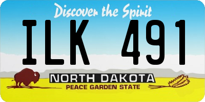ND license plate ILK491