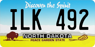 ND license plate ILK492