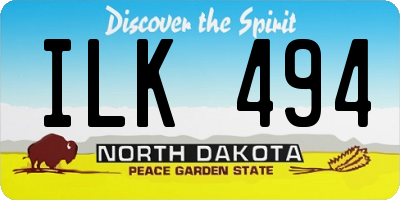 ND license plate ILK494