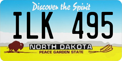 ND license plate ILK495