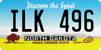 ND license plate ILK496