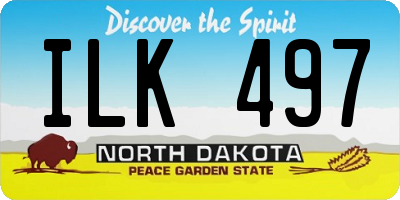 ND license plate ILK497