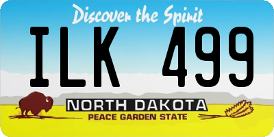 ND license plate ILK499