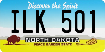 ND license plate ILK501