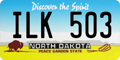 ND license plate ILK503