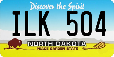 ND license plate ILK504