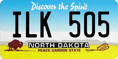 ND license plate ILK505
