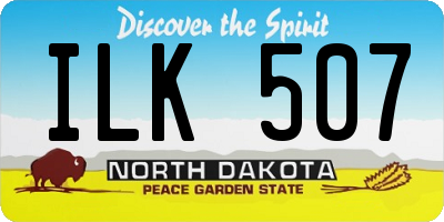 ND license plate ILK507