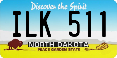 ND license plate ILK511