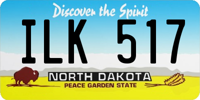 ND license plate ILK517