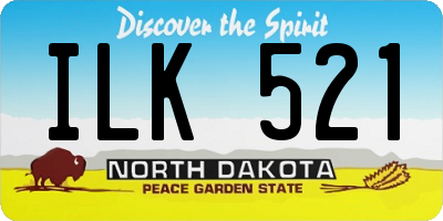 ND license plate ILK521