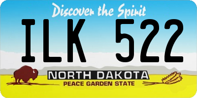 ND license plate ILK522