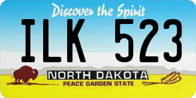 ND license plate ILK523