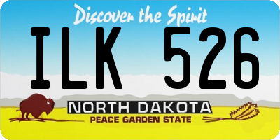 ND license plate ILK526