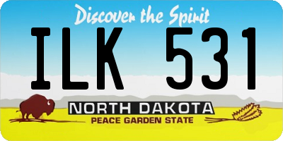 ND license plate ILK531