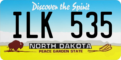 ND license plate ILK535