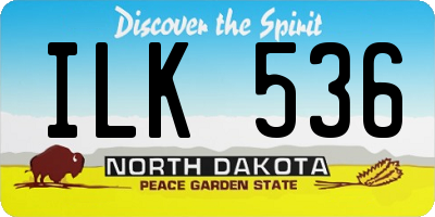 ND license plate ILK536