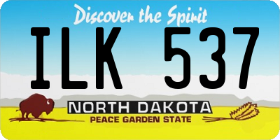 ND license plate ILK537