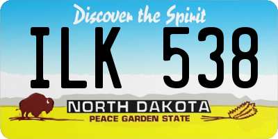 ND license plate ILK538