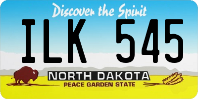 ND license plate ILK545