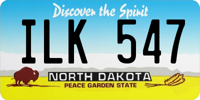 ND license plate ILK547