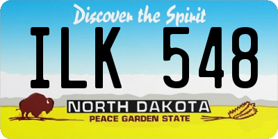 ND license plate ILK548