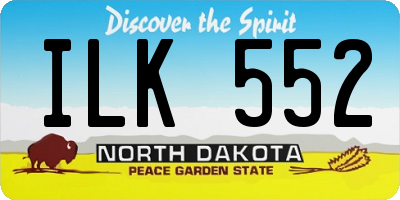ND license plate ILK552