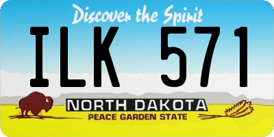 ND license plate ILK571