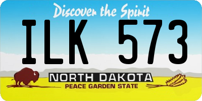 ND license plate ILK573