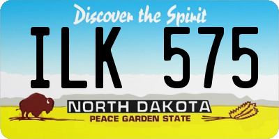 ND license plate ILK575