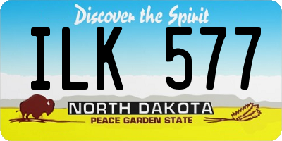 ND license plate ILK577