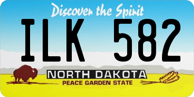 ND license plate ILK582