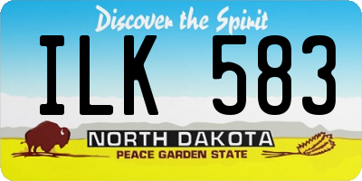 ND license plate ILK583