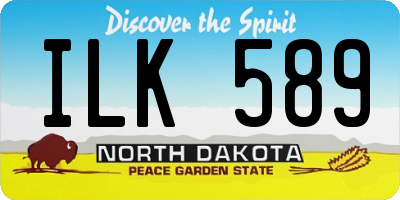 ND license plate ILK589