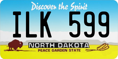 ND license plate ILK599