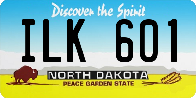 ND license plate ILK601