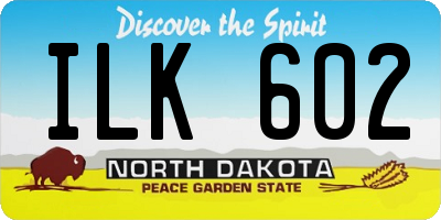 ND license plate ILK602