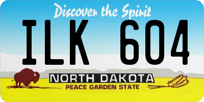 ND license plate ILK604