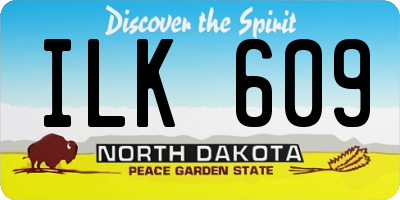 ND license plate ILK609