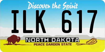 ND license plate ILK617