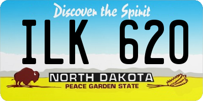 ND license plate ILK620