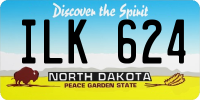 ND license plate ILK624
