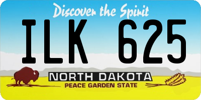 ND license plate ILK625