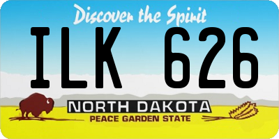 ND license plate ILK626