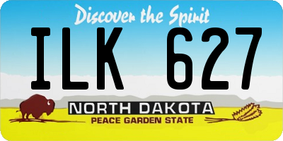 ND license plate ILK627